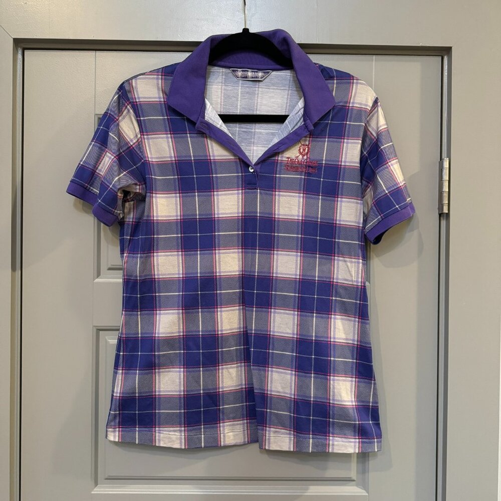 ST. ANDREWS LINKS TARTAN COLLECTION | Purple Tartan Golf Polo Size Medium